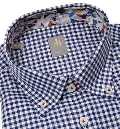 Jacques Britt Hemd Treviso Mix 463020/16 Slim Fit, Baumwolle, Navy kariert, Blau 2 Jacques Britt Hemd Treviso Mix 463020/16 Slim Fit, Baumwolle, Navy kariert, Blau – Bild 2