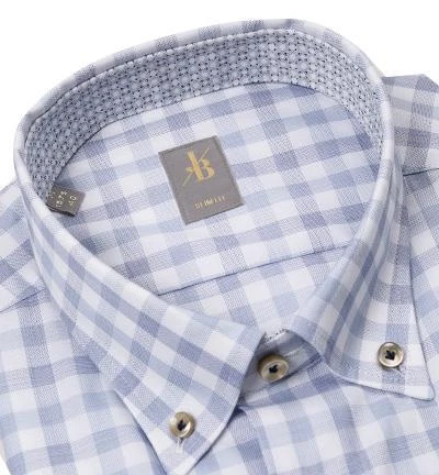 Jacques Britt Hemd Treviso Mix 463040/15 Slim Fit, Baumwolle, Hellblau kariert, Blau 2 Jacques Britt Hemd Treviso Mix 463040/15 Slim Fit, Baumwolle, Hellblau kariert, Blau – Bild 2