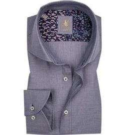 Jacques Britt Hemd Roma 2 Mix 463100/16 Slim Fit, Twill, Rauchblau, Blau