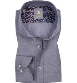 Jacques Britt Hemd Roma 2 Mix 433100/16 Custom Fit, Twill, Dunkelblau, Blau