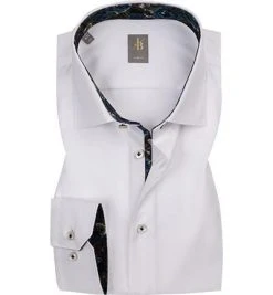 Jacques Britt Hemd Como Mix 463101/01 Slim Fit, Twill, Weiß