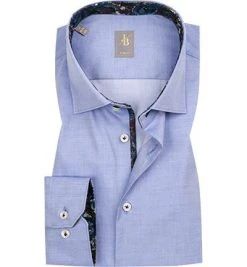 Jacques Britt Hemd Como Mix 463101/12 Slim Fit, Twill, Bleu, Blau