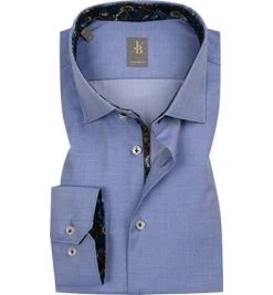 hemdenverkauf 29 Jacques Britt Hemd Como Mix 433101/12 Custom Fit, Popeline, Bleu, Blau