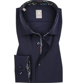 Jacques Britt Hemd Como Mix 433101/19 Custom Fit, Popeline, Navy , Dunkelblau