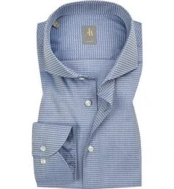 Jacques Britt Hemd Roma 463260/13 Slim Fit, Baumwolle, Blau gemustert, Blau