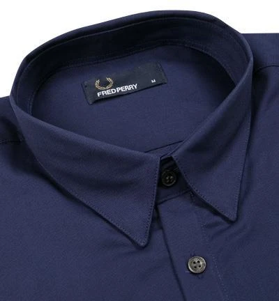 Fred Perry Hemd M4533/G22 Baumwolle, Dunkelblau, Signalblau 2 Fred Perry Hemd M4533/G22 Baumwolle, Dunkelblau, Signalblau – Bild 2