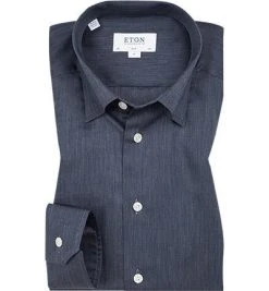 ETON Hemd 3991/61511/26 Slim Fit, Twill, Dunkelblau, Blau