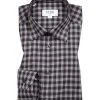 ETON Hemd 3987/61511/37 Slim Fit, Twill, Schwarz-petrol kariert, Weiss-braun