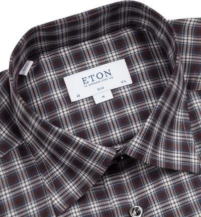 ETON Hemd 3987/61511/37 Slim Fit, Twill, Schwarz-petrol kariert, Weiss-braun 2 ETON Hemd 3987/61511/37 Slim Fit, Twill, Schwarz-petrol kariert, Weiss-braun – Bild 2