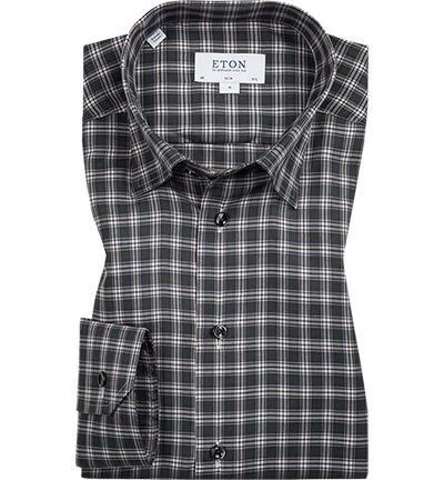 ETON Hemd 3987/61511/67 Slim Fit, Twill, Grau-blau kariert, Grün 1 ETON Hemd 3987/61511/67 Slim Fit, Twill, Grau-blau kariert, Grün