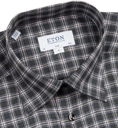 ETON Hemd 3987/61511/67 Slim Fit, Twill, Grau-blau kariert, Grün 2 ETON Hemd 3987/61511/67 Slim Fit, Twill, Grau-blau kariert, Grün – Bild 2