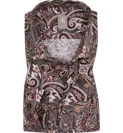 Jacques Britt Hemd Como 463070/27 Slim Fit, Popeline, Multicolor paisley, Braun