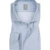 Jacques Britt Hemd Rimini 433060/16 Custom Fit, Popeline, Weiß-blau gemustert, Blau