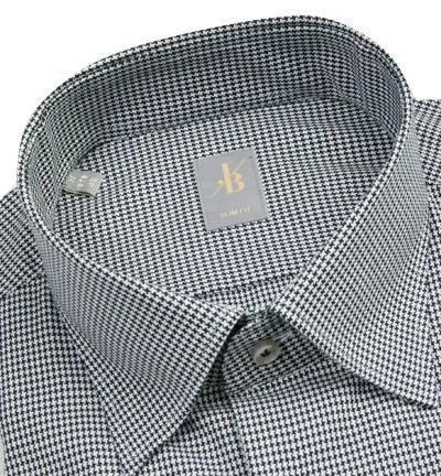 Jacques Britt Hemd Messina 463420/39 Slim Fit, Popeline, Schwarz gemustert, Pepita 2 Jacques Britt Hemd Messina 463420/39 Slim Fit, Popeline, Schwarz gemustert, Pepita – Bild 2