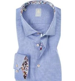 Jacques Britt Hemd Como Mix 463000/16 Slim Fit, Baumwolle, Blau, Dunkelblau