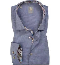 Jacques Britt Hemd Como Mix 433000/16 Custom Fit, Baumwolle, Blau, Dunkelblau