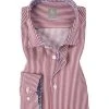 Jacques Britt Hemd Como Mix 463510/47 Slim Fit, Popeline, Weiß-dunkelrot gestreift, Rot