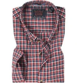 Scotch & Soda Hemd 145390/0219 Regular Fit, Baumwolle, Navy-rot kariert, Multicolor