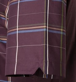 Fred Perry Hemd M4537/G21 Kurzarmhemd, Baumwolle, Aubergine kariert, Mahagoni -hemdenverkauf 306128 norm4