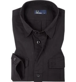 Fred Perry Hemd M4539/102 Popeline, Schwarz