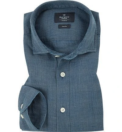 HACKETT Hemd HM306710/000 Slim Fit, Baumwolle, Blau gemustert, Jeansblau 1 HACKETT Hemd HM306710/000 Slim Fit, Baumwolle, Blau gemustert, Jeansblau