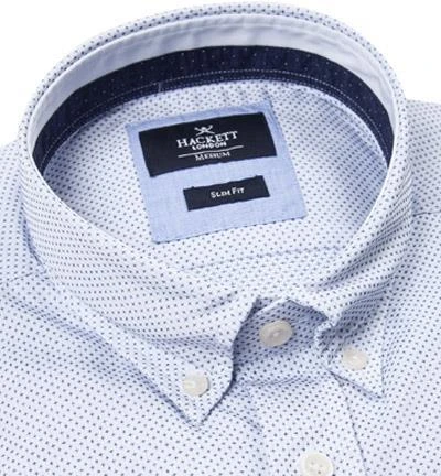 HACKETT Hemd HM306720/5BM Slim Fit, Baumwolle, Weiß-blau gemustert, Hellblau-weiß 2 HACKETT Hemd HM306720/5BM Slim Fit, Baumwolle, Weiß-blau gemustert, Hellblau-weiß – Bild 2