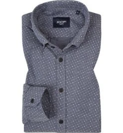 JOOP! Hemd JJSH-19Heli-W 30011794/401 Slim Fit, Baumwolle, Jeansblau gemustert, Indigo