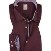Jacques Britt Hemd Como Mix 463500/48 Slim Fit, Popeline, Dunkelrot, Bordeaux