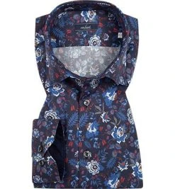 van Laack Hemd 170886/TET2-SF02/785 Slim Fit, Twill, Navy gemustert, Blau