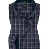 OLYMP Level Five Body Fit 2039/24/38 Hemd, Popeline, Blau-bordeaux kariert, Chianti