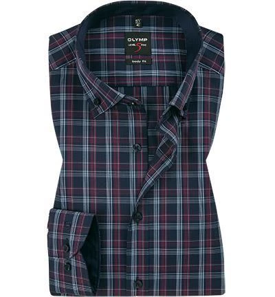 OLYMP Level Five Body Fit 2039/24/38 Hemd, Popeline, Blau-bordeaux kariert, Chianti 1 OLYMP Level Five Body Fit 2039/24/38 Hemd, Popeline, Blau-bordeaux kariert, Chianti