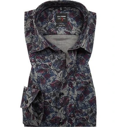 OLYMP Level Five Body Fit 69EL 2003/29/38 Hemd, Popeline, Extra langer Arm, Grau-dunkelrot gemustert, Chianti 1 OLYMP Level Five Body Fit 69EL 2003/29/38 Hemd, Popeline, Extra langer Arm, Grau-dunkelrot gemustert, Chianti