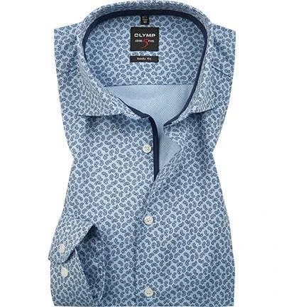 OLYMP Level Five Body Fit 2043/24/18 Hemd, Baumwolle, Hellblau gemustert, Marine 1 OLYMP Level Five Body Fit 2043/24/18 Hemd, Baumwolle, Hellblau gemustert, Marine