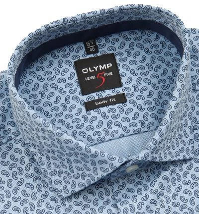 OLYMP Level Five Body Fit 2043/24/18 Hemd, Baumwolle, Hellblau gemustert, Marine 2 OLYMP Level Five Body Fit 2043/24/18 Hemd, Baumwolle, Hellblau gemustert, Marine – Bild 2