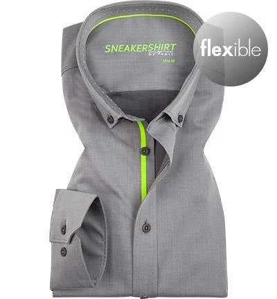 Venti Sneakershirt 183116400/700 Hemd, Modern Fit, Baumwoll-Stretch, Hellgrau, Grau 1 Venti Sneakershirt 183116400/700 Hemd, Modern Fit, Baumwoll-Stretch, Hellgrau, Grau