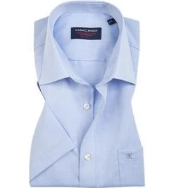 Casamoda Hemd 008070/115 Kurzarmhemd, Comfort Fit, Chambray, Bleu meliert, Hellblau