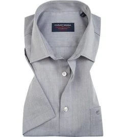 Casamoda Hemd 008070/705 Kurzarmhemd, Comfort Fit, Chambray, Grau meliert, Grau