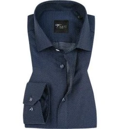 Venti Hemd 183055200/100 Slim Fit, Baumwolle, Dunkelblau gepunktet, Blau