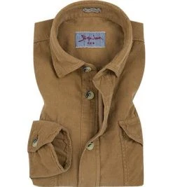 Signum Modern Fit 183110257/810 Hemd, Cord, Hellbraun, Kamel