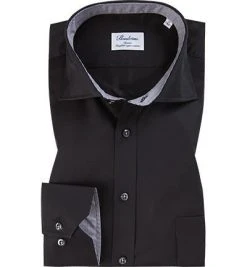 Stenströms Hemd 584931/1465/600 Classic Fit, Popeline, Schwarz