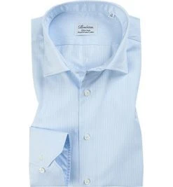 Stenströms Hemd 602771/1610/102 Fitted Body, Twill, Hellblau gestreift, Hellblau