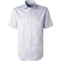 Stenströms Hemd 601934/1467/100 Kurzarmhemd, Fitted Body, Twill, Hellblau