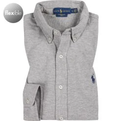 Polo Ralph Lauren Hemd 710654408/019 Piqué, Hellgrau meliert, Hellgrau meliert (019)