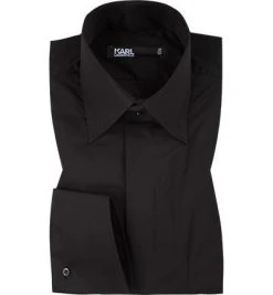KARL LAGERFELD Hemd 605008/60/500699/990 Modern Fit, Popeline, Schwarz