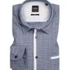 BOSS Hemd Magneton 50399393/490 Slim Fit, Baumwolle, Dunkelblau-weiß meliert, Blau