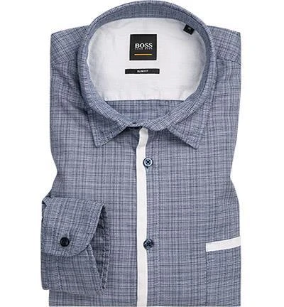 BOSS Hemd Magneton 50399393/490 Slim Fit, Baumwolle, Dunkelblau-weiß meliert, Blau 1 BOSS Hemd Magneton 50399393/490 Slim Fit, Baumwolle, Dunkelblau-weiß meliert, Blau