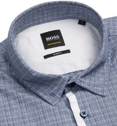 BOSS Hemd Magneton 50399393/490 Slim Fit, Baumwolle, Dunkelblau-weiß meliert, Blau 2 BOSS Hemd Magneton 50399393/490 Slim Fit, Baumwolle, Dunkelblau-weiß meliert, Blau – Bild 2