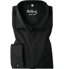 Botthof Hemd Body Slim UMA Hai 52-90-292/16 Slim Fit, Popeline, Schwarz