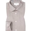 ETON Hemd 3991/61511/34 Slim Fit, Twill, Hellbraun, Braun