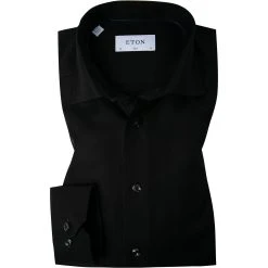 ETON Slim Fit 3100/79511/18 Hemd, Twill, Schwarz